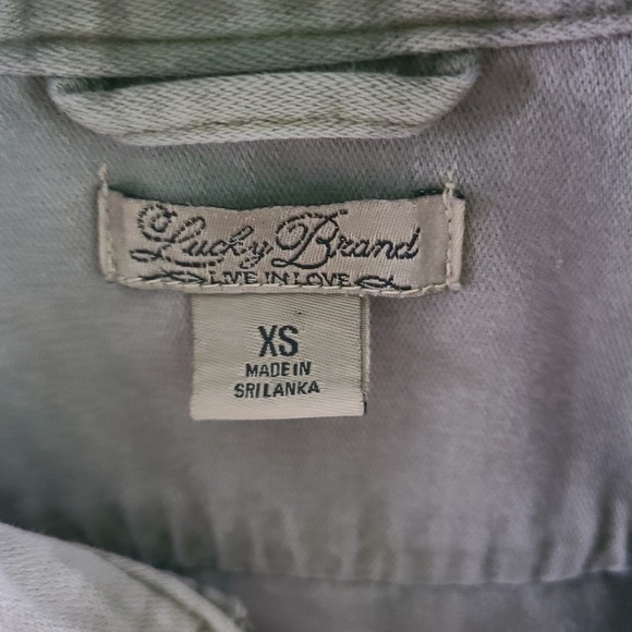 Lucky Brand Light Green Sturdy  Military Jacket Cargo Cinched XS S 36" 25" - Picture 4 of 9